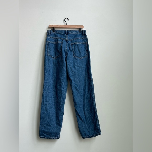 Uniqlo Wide Fit Tapered Leg Jeans Unisex Size 30 High Rise 100% Cotton 65 Blue - Picture 10 of 15